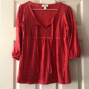 3/4 Sleeved Coral Shirt